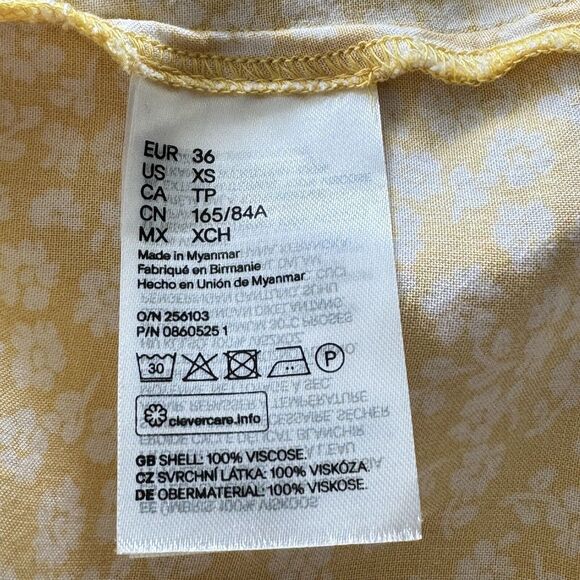 Divided JRS X-Small Cropped Tank Top Floral Spaghetti Straps Lightweight Yellow - Picture 8 of 8
